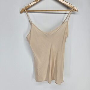 J.Crew Camisole Cami Women 6 Tan Viscose Adjustable Strap V-Neck Silky Tank Top